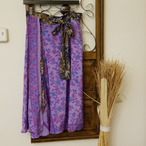 Boho Wrap Skirt, reversible - Picture 6 of 7